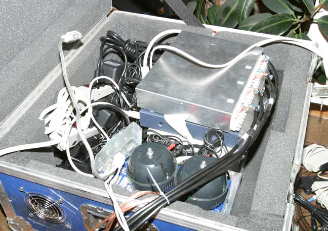 Box filled with electronics