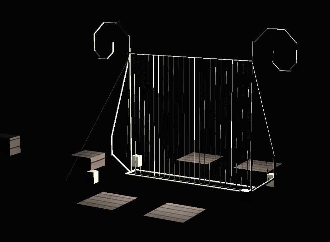 3D model with strings lighting independently